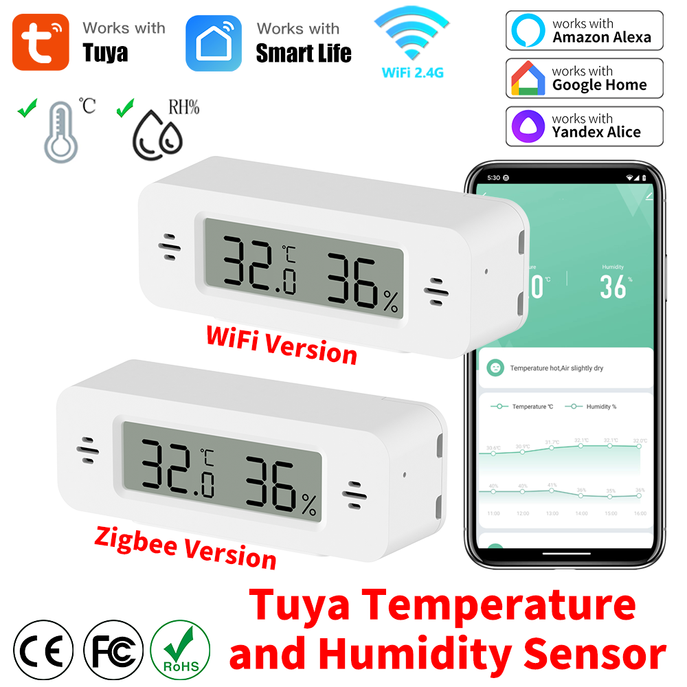 Home Automation Ideas - Tuya WiFi/Zigbee Temperature Humidity Sensor Smart