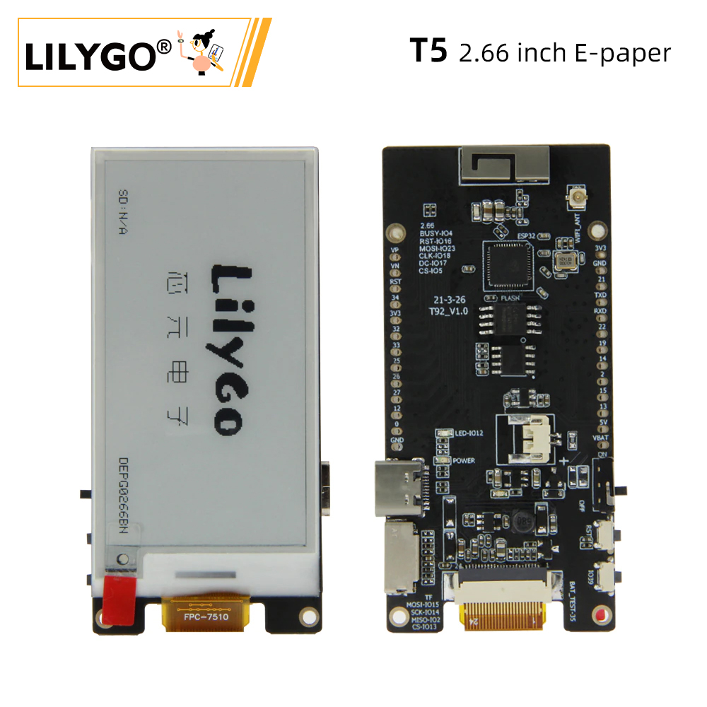 LILYGO® TTGO T5 2.66-Inch E-Pa - Home Automation Arduino 评论和价格