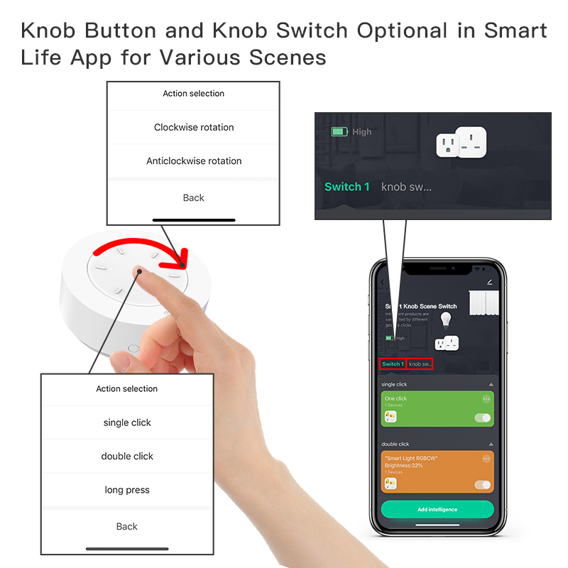 Smart ZigBee Knob Switch Work  - Home Automation Ideas 评论和价格